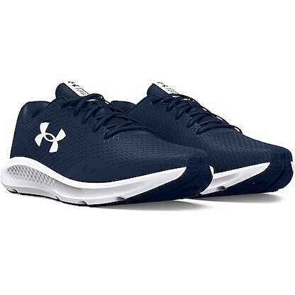 Under Armour Men's Charged Pursuit 3 Running Shoe, Black (001)/White, 11.5