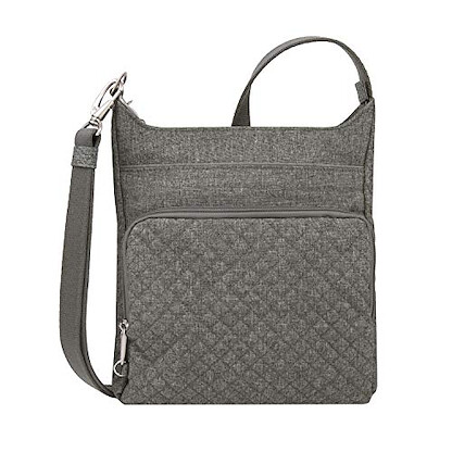 Travelon Anti-Theft Boho N/S Crossbody Bag Gray Heather - 43221-51T