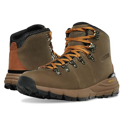 Danner Mountain 600 Hiking Boots for Women - Waterproof, Durable Suede Upper, Breathable Lining, Triple-Density Footbed & Vibram Traction Outsole, Chocolate Chip/Golden Oak - 10.5 M