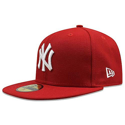 New Era Mens New York Yankees MLB Authentic Collection 59FIFTY Cap, Scarlet/White