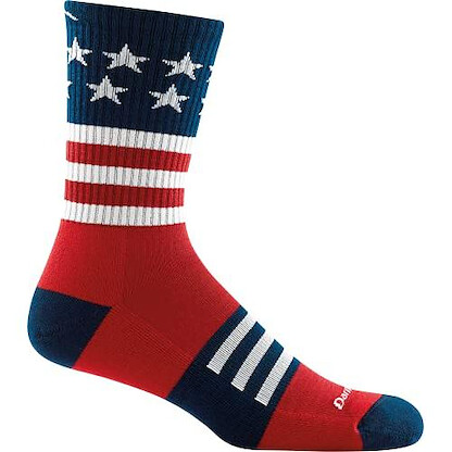 Darn Tough Men's Captain Stripe Micro Crew Lightweight with Cushion Hiking Socks - 1976-STARS AND STRIPES