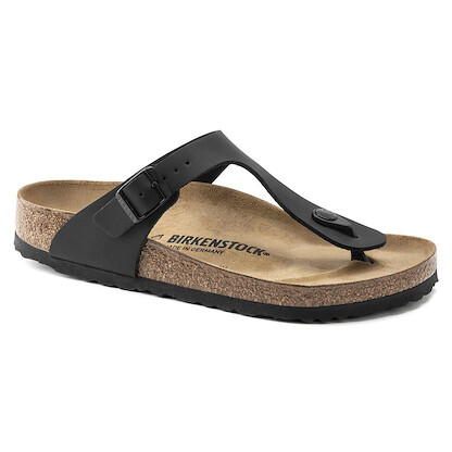 BIRKENSTOCK Women's Gizeh Sandal Black Birko-Flor (regular width) - 0043691