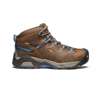 KEEN Utility Men's Detroit XT Steel Toe Waterproof Work Boot Cascade Brown/Orion Blue - 1020086