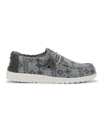 HEYDUDE Men's Wally Sweater Easy-on Shoe Monument Grey/Multi - 44344-1VU
