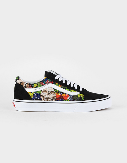 VANS Unisex Old Skool Shoe Fruit Skull Black/White - VN0005UFMCG