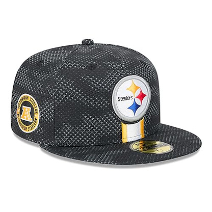 New Era Men's Black Pittsburgh Steelers 2024 Sideline 59FIFTY Fitted Hat