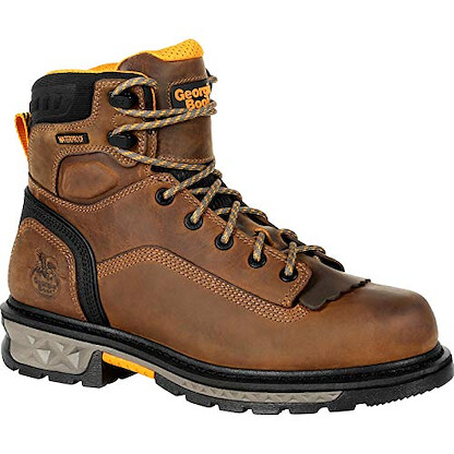 GEORGIA BOOT Men's 6" Carbo-Tec LTX  Composite Toe Waterproof Work Boot Black/Brown - GB00391