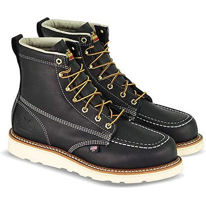 Thorogood Men's 6" American Heritage Steel Toe MAXWear Wedge™ Work Boot Black  - 804-6201