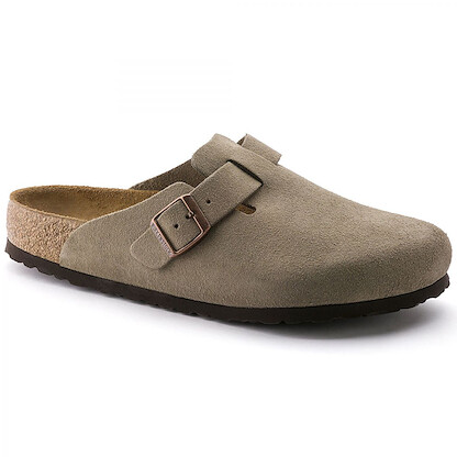 BIRKENSTOCK Unisex Boston Soft Footbed Taupe Suede (narrow width) - 0560773