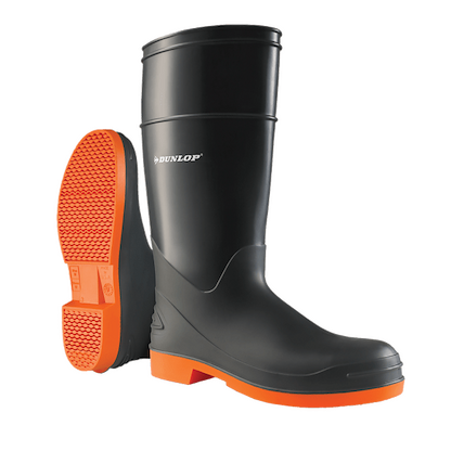 DUNLOP 16" SureFlex Steel Toe Waterproof Pull On Work Boot Grey/Orange - 8798200