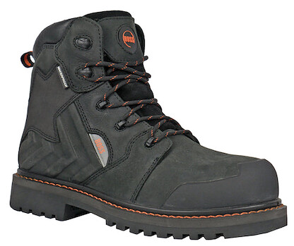 HOSS Men's 6" Bronc Composite Toe PR Waterproof Work Boot Black Buffalo Leather - 60145