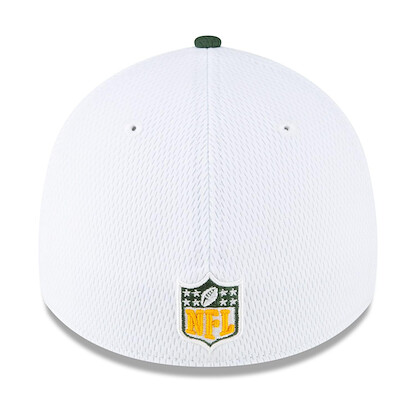 New Era Men's White/Green Green Bay Packers 2023 Sideline 39THIRTY Flex Hat