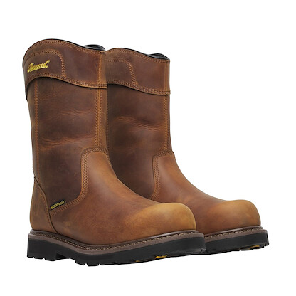 Thorogood Men's 11” Jobsite Series Nano Composite Toe Wellington Work Boot Brown Crazy Horse - 804-4343