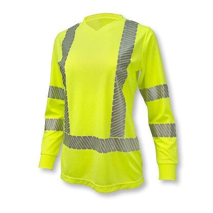 Radians Women's Class 3 High Visibility Long Sleeve Safety T-Shirt with Max-Dri™ Hi-Vis Green - ST21W-3PGS