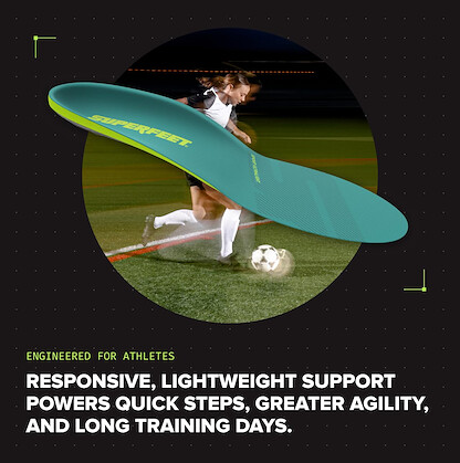 Superfeet Sport Ultralight Insoles for Athletes with All Arch Height Support & EVOLyte® Carbon Fiber - 5.5-7 Men / 6.5-8 Women