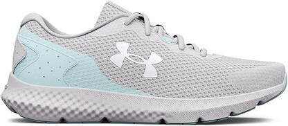 Under Armour Women's Charged Rogue 3 Running Shoe Halo Gray/Fuse Teal/White - 3024888-108