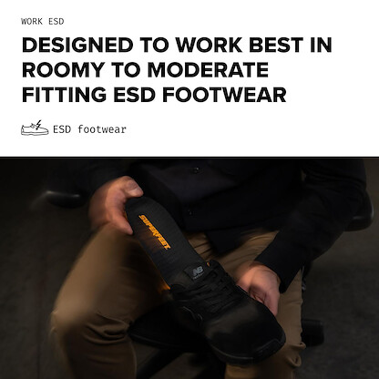 Superfeet Work ESD Insoles - Electrostatic Dissipative Protection, Heel Impact Cushioning & Durable Support for Safety Toe Boots and Work Shoes, 5.5-7 Men / 6.5-8 Women