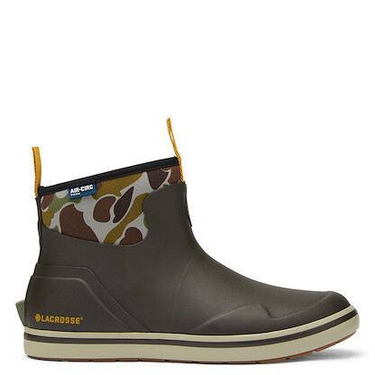 LaCrosse Men's 6"  Waterproof Alpha Deck Boots Black Olive/Camo - 621201
