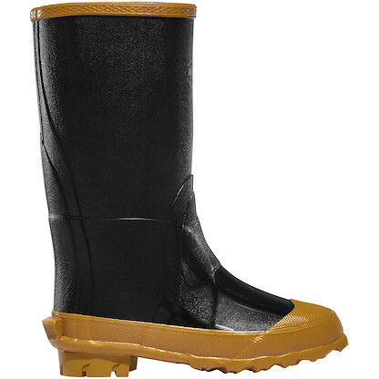 LaCrosse Kid's 9" Lil' Grange Waterproof Rubber Boot Black/Gold - 631200-YOUTH