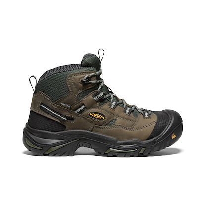 KEEN Utility Men's Braddock Mid Steel Toe Waterproof Work Boot Gargoyle/Forest Night - 1011243