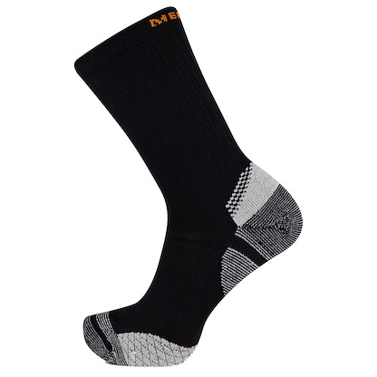 Merrell Unisex Trail Runner Cushioned Crew Socks Black (1 pair) - MEA33727C1B4001-BLACK