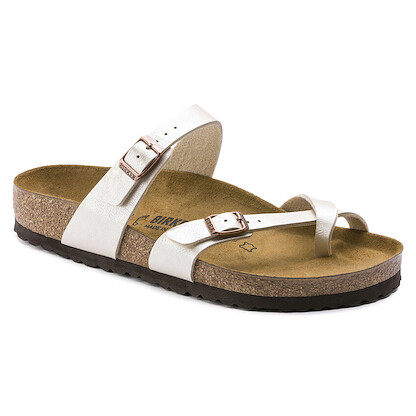 BIRKENSTOCK Women's Mayari Graceful Pearl White Birko-Flor (regular width) - 0071661
