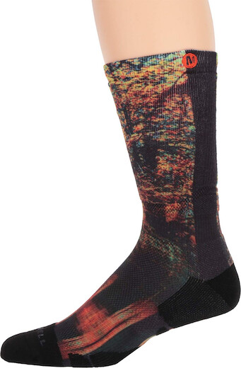 Merrell mens Printed Crew Hiking Socks, Exuberance, Medium-Large US