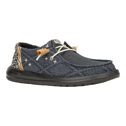 Hey Dude Women's Wendy Boho Loafer Shoe, Black/Black, 6