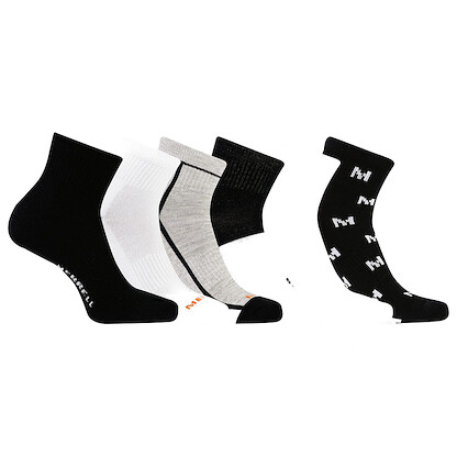 Merrell Unisex Recycled Cushion Hiking Ankle Sock - Arch Support and Moisture Wicking 6 pair per pack, Black Multi-Colored,9.5-12 Women's / 8.5-13