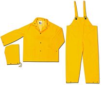 MCR Safety Unisex Waterproof Yellow Rain Suit (Jacket, Hood, & Bib Pants) - 2003