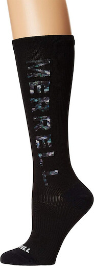 Merrell womens 1 Pack Light Compression Casual Sock, Black Printed, 5-9.5 5-8.5 Mens US