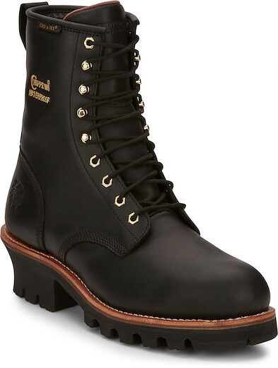 Chippewa Men's 8" Paladin Steel Toe Waterproof Insulated Logger Work Boot Black - 73050