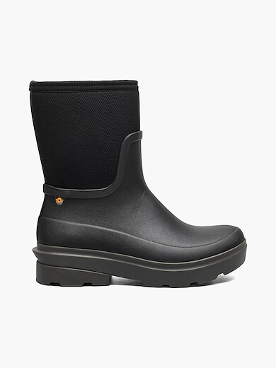 BOGS Women's Hazel Mid Zip Insulated Waterproof Rain Boot Black - 73360-001-BLACK