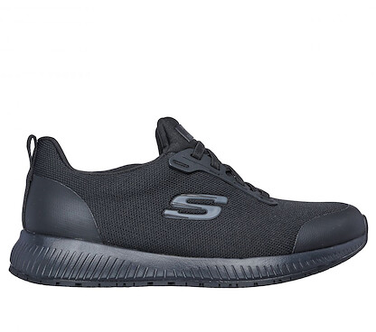 SKECHERS WORK Women's Squad SR Soft Toe Slip Resistant Work Shoe Black - 77222-BLK