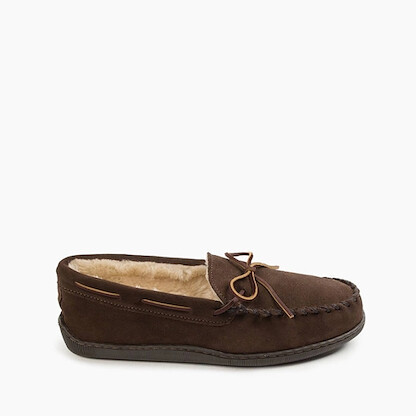 Minnetonka Men's Pile Lined Hardsole Slipper Chocolate -