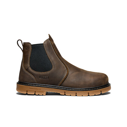 KEEN Utility Men's San Jose Chelsea Alloy Aluminum Toe Pull On Work Boots Cascade Brown/Gum - 1030647