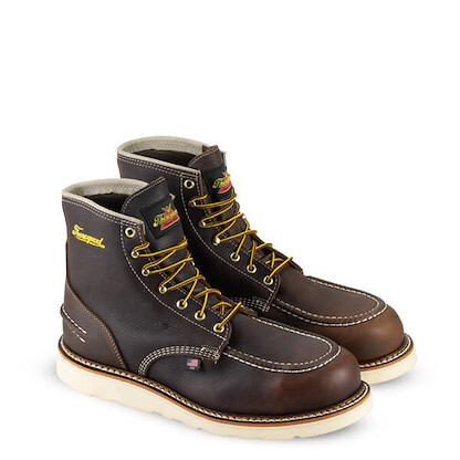 Thorogood Men's 6" 1957 Series Moc Toe MAXWear Wedge™ Steel Toe Work Waterproof Boot Briar Pitstop Leather - 804-3600