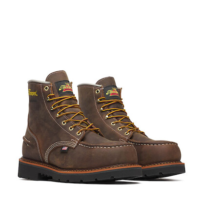 Thorogood Men's 6" 1957 Series Steel Toe Waterproof MAXWear 90 Work Boot Brown Crazy Horse - 804-3696