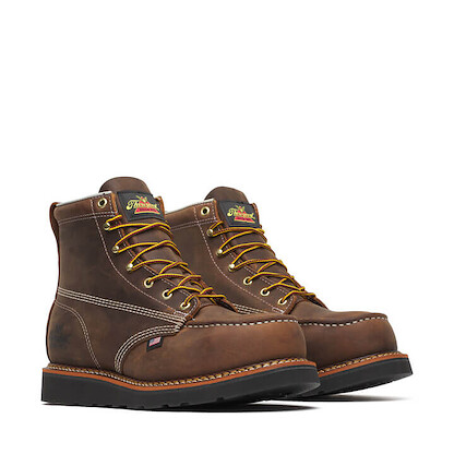 Thorogood Men's 6" American Heritage Steel Toe MAXWear Wedge Work Boot Brown Crazy Horse - 804-4135