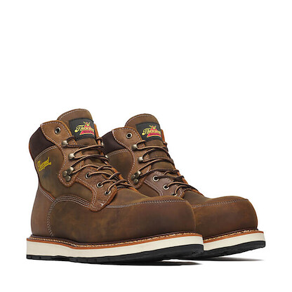 Thorogood Men's 6" Iron River Composite Toe Waterproof Wedge Work Boot Brown Crazy Horse - 804-4145