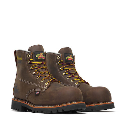 Thorogood Men's 6" American Legacy Series Nano Composite Toe Waterproof Work Boot Brown Crazy Horse - 804-4148