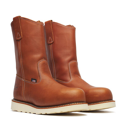 Thorogood Men's 11"  American Heritage Steel Toe MAXWear Wedge Wellington Work Boot Tobacco - 804-4205