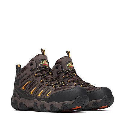Thorogood Men's Crosstrex Series Composite Toe Waterproof Hiker Work Boot Putty/Orange - 804-4291