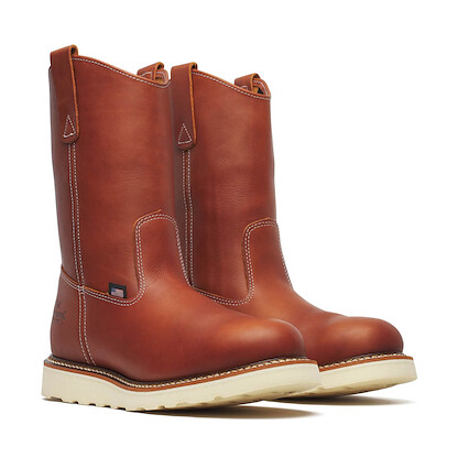Thorogood Men's 11" American Heritage Soft Toe EH MAXWear Wedge Wellington Work Boot Tobacco - 814-4208