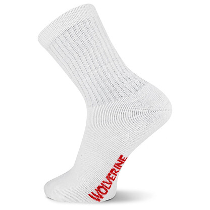 Wolverine Cotton Work Boot Crew Socks White (4 pairs) - WWM40009B4B2001-WHITE