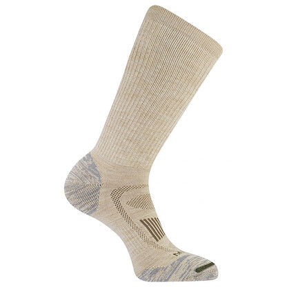 Merrell Unisex Zoned Lightweight Merino Wool Hiking Crew Socks Light Tan (1 pair) - MEA33529C1C4001-LTTAN