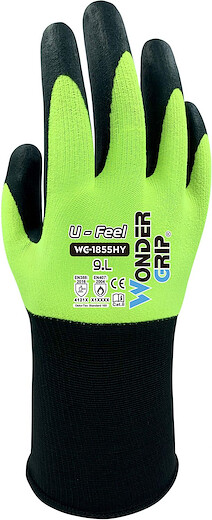 Wonder Grip Unisex U-Feel Glove Hi Viz Yellow - WG-1855HY