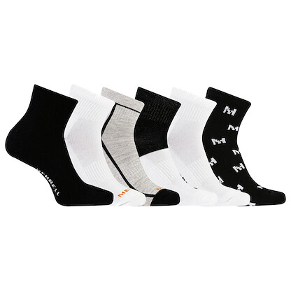 Merrell Unisex Recycled Cushion Ankle Socks Black Assorted (6 pairs) - MEA33695QBU2001