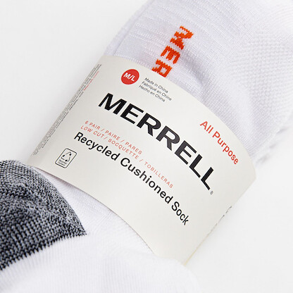 Merrell Unisex MOAB Speed Lightweight Hiker Sock 6 Pair Pack, White, S/M