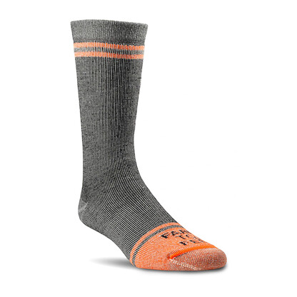 Farm to Feet Men's St. Louis Full Cushion Extended Crew Work Socks Grey/Orange - 4581-815
